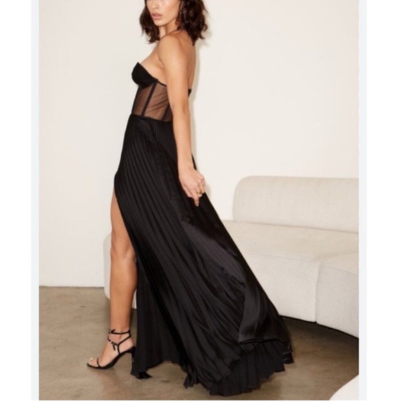 FREE PEOPLE DELFI Claudia Strapless Black Party Maxi Dress Size L NWT - Picture 4 of 13